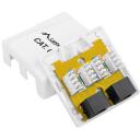 Lanberg Pinnale paigaldatav kast OU6-0002-W, 2x RJ45, 26-22 AWG, valge, varjestamata pistikud, T568A/B