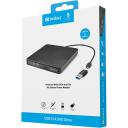 Sandberg USB-C/A DVD привод 136-62, 30см, черный, лоток, DVD Super Multi DL, USB Type-C
