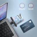 Axagon считыватель смарт-карт CRE-SMPA, USB 2.0, 1 слот, 5V, CE, RoHS, черный, Plug and Play, светодиодные индикаторы