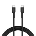 Кабель с подключением USB C к USB C быстрой зарядкой 60 Вт и цветной плетёной оплёткой OnWire 60CL C-C 60W COLOR Braided 1 m Черный CND-CCAP60AB10B CANYON