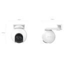 Ezviz C8PF CS-C8PF-2MP-W1 Lauko Dvigubo Objektyvo IP65 2MP 2K I&scaron;mani Pasukama 360&deg; Kamera MicroSD / Naktinis Matymas Balta