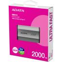 Adata I&scaron;orinis SSD SD810-2000G-CSG 2TB, skaitymo greitis 2000 MB/s, ra&scaron;ymo greitis 2000 MB/s, USB Type-C, IP68, aliuminis