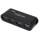 Logilink USB keskjaam UA0085, 4 x USB 2.0, 480 MBit/s, toiteadapter, must