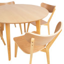 Ēdamistabas komplekts ROXBY apaļš galds, 4 krēsli, ozols AC915171 Allit