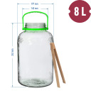 8 L stiklainis su žnyplėmis BROWIN 600680, su dangteliu, 2.4 kg