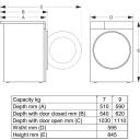 Gorenje Džiovyklė D2HNE7E, 7 kg, E klasė, priekinė apkrova, &scaron;ilumos siurblys, LED ekranas, 54 cm