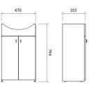 Cersanit Vannitoa kapp 632465, 500mm, 794mm, 385mm, Valge, MDF/Laastplaadist, P&otilde;randale paigaldatav