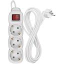 Emos Ilgintuvas P1323R, 3m, 3 lizdai, jungiklis, baltas, PVC, 1,5mm2, 3680W, vaikų apsauga