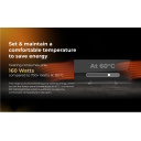 Smart premium infrared and convection heater for up to 30m² 700W 11mm tempered glass panel with Wi-Fi 110×40×4 cm black AGH0004S Aeno