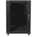 Lanberg rack kapp FF01-6815-12B, 15U, 600x800mm, must, karastatud klaas, 4 ventilaatorit