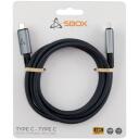 Sbox USB kabelis TYPE-C 240W 80, 1,2m, 240W, 80000Mbit/s, atbalsta PD, tum&scaron;i pelēks