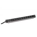 Digitus Pagarinātājs DN-95404, 10 kontaktligzdas, 2m, AC 250V, 10A, ārējais, 19"