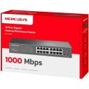 Mercusys коммутатор MS116GS, 16&times; 10/100/1000 Мбит/с, 32 Гбит/с, 8000 MAC адресов, AC, черный, Установка в стойку, Режим изоляции