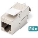 Digitus Keystone modulis DN-93615-24, 10 Gbit/s, 500 MHz, 1 ports, vairogots, bez instrumentiem, 24 gab.