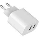 Gembird Laadija TA-UC-2A12-01 5 V, 2.4 A, 2 USB porti, 12 W, 100-240 V, valge, &uuml;lekoormuse kaitse
