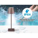 Beper Galda lampa P201UTP120, 5 V, 110 lm, 1 spuldze, regulējama baltā gaisma, IP44, USB uzlāde