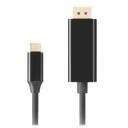Lanberg USB-C DisplayPort kaabel CA-CMDP-10CU-0010-BK, 1 m, 4K@60Hz, must, 21,6 Gb/s, HDR tugi