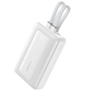 Kompakts un praktisks premium ārējais uzlādes akumulators ar 2 iebūvētiem USB-C un Lightning kabeļiem 10000 mAh 30 W balts A1680H21 Anker