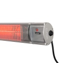Eurom Golden 2200 Comfort RCD infraraudonųjų spindulių terasos &scaron;ildytuvas laukui 2200W IP65 nuotolinis valdymas montuojamas ant sienos iki 25m2 sidabrinė