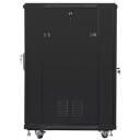 Lanberg Vaba seisev kapp FF01-6822-12B, 600x800mm, 22U, 800kg, must, 4 ventilaatorit, karastatud klaas, teras