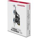 Axagon Адаптер PCEA-S2N 2x RS-232 250 кBd PCIe 5 Gbit/s, XON/XOFF, 256 B FIFO, черный, CE, RoHS
