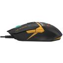 A4Tech Datorspēļu pele A4TMYS47619, 129mm, 70mm, 39mm, 9 pogas, 200-1200 DPI, USB, programmējami taustiņi, lāzers