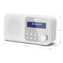 Sharp Tokyo kaasaskantav digitaalne raadio DR-P420(WH), DAB/DAB+/FM, Bluetooth 5.0, 4 x AA aku, valge