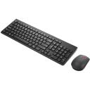 Lenovo Klaviatuur ja hiir komplekt 4X31R64481, 2.4 GHz, 3 nuppu, must, pritsmegavastane, QWERTY, traadita