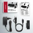 Axagon SSD adapteris ADSA-FPX USB-C 10Gbps, SATA 6G, 0.6m, melns, 12V/2A strāvas adapteris, UASP, TRIM, S.M.A.R.T., BOOT