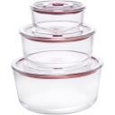 Jata Pārtikas kastes komplekts HREC4230, 3 trauki, 0.285-1.55l, caurspīdīgs stikls, mikroviļņu krāsnī, trauku mazgājamā ma&scaron;īnā