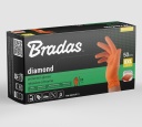 Aizsargcimdi DIAMOND, BRADAS, RWJNDOR11, nitrils, izmērs XXL (10/11), oranži, 50 gab. iepakojumā