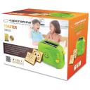 Esperanza EKT003 Toaster, 750 W, 2 &scaron;ķēles, 220-240 V, 50 Hz, 7 brūninā&scaron;anas līmeņi, atkausē&scaron;anas funkcija, noņemams drupatu trauks