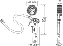 Riepu pumpis, HAZET, 9041-1, ar manometru līdz 12 bar, elastīgs 400 mm &scaron;ļūtene