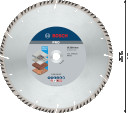 Dimanta grie&scaron;. disks * Universal 300x22.23 mm, Lielām leņķa slīpma&scaron;īnām ar fiksācijas uzgriezni PRO MULTI MATERIAL DIMANTA GRIEZĒJDISKS, 2608615067, BOSCH