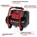 Einhell Akutoitel kompressor TE-AC 36/150 Li OF - Solo, 6L, 8bar, 150l/min, ilma &otilde;lita, ergonoomiline, statiiv