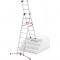 Kāpnes kombinējamās S100 Hailo ProfiLOT / alumīnija / 2x9+1x8 pakāpieni 039309507 HAILO