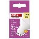Emos LED lemputė Classic MR16 ZQ8E12, 3 W, 230 V, 345 lm, &scaron;ilta balta, 100&deg;, 30 000 valandų, GU10