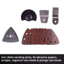 Bezvadu multifunkcionālais instruments TC-MG 18 Li-Solo, EINHELL, 4465170, 18V, 22,000-40,000 vibrācijas/min, 12 fiksācijas iestatījumi, komplektā ar smil&scaron;papīru un grie&scaron;anas asmeņiem