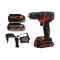 Akumuliatorinis atsuktuvas - gręžtuvas 18 V 1,5 Ah BDCDD186KB BLACK DECKER