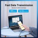 Vention CABLE USB-C TO USB-C R.ANGLE TAKHF, 1m, 5A, 480Mbps, 90&deg; disain, nailonist punutis