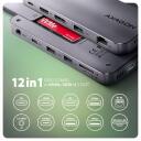 Axagon dokkimisjaam HMC-12GM2, USB 10Gbps, 3x USB-A, USB-C, HDMI, DP, RJ-45, M.2, SD/mSD, audio, PD 100W