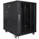 Lanberg vabalt seisva kapp FF01-6815-12B, 600mm, 15U, 800kg, must, 4 ventilaatori pesa, IP20, klaasuksed