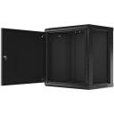Lanberg Seinale paigaldatav kapp 19'' WF01-6412-00B, 450mm, 12U, 60kg, IP20, metalluksed, 4 vertikaalset riba, 2 ventilaatori pesa
