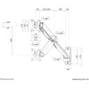 Neomounts sienas stiprinājums WL70-450BL11, 17-32 collas, 9 kg, VESA 75x75-100x100 mm, gāzes atsperes, 135&deg; slīpums, 360&deg; rotācija