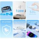 Vention lādētājs MODELIS TZ-FEPW0-EU-01, 20W, 100-240V, 1xUSB-C, ātrā uzlāde, pārkar&scaron;anas aizsardzība