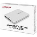 Axagon SSD Priedas Laikiklis Dėžutė 2.5" RSS-M2SD, 100x70x7mm, sidabrinė