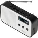 Adler Digitaalne raadio PLL AM/FM AD 1907, 40 eelnevalt seadistatud jaama, Laetav 600 mAh, LCD ekraan, Valge/Must