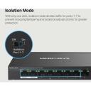 Mercusys Darbo komutatorius MS108GP, 8x 10/100/1000 Mbps, 7 PoE+ prievadai, 65 W, Valdomas, Metalinis korpusas, Plug and Play