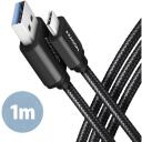 Axagon USB-C kuni USB-A 3.2 kaabel BUCM3-AM10AB 1m must, 3A, USB Type-A (isane) - USB Type-C (isane)