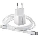 Intenso toiteadapter 7803052 30 W, 100-240 V, 1 USB Type-C, kiire laadimine, 1.5 m USB-C Lightning kaabel, valge